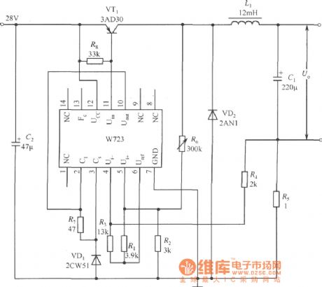Switch constant current power supply appliying circuit made by W723