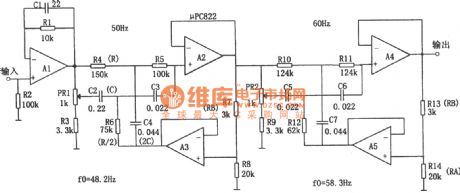 The Power Frequency Noise Filter Circuit (μPC822)