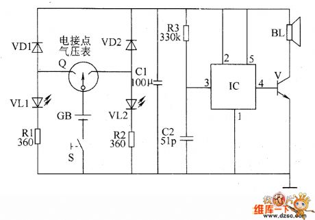 Pressure tank air pressure abnormality alarm circuit diagram
