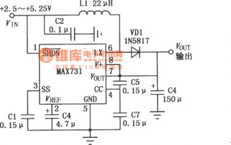 MAX731 switch control DC-DC boosting convertor