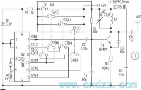 One kind of wireless remote control circuit