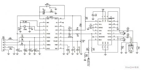 The USB multimedia 2.5W+2.5W voice box design circuit