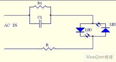 The simplest capacitor step-down dirve LED circuit