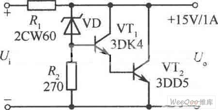 A small-sized 15V and 1A parallel regulated power supply circuit