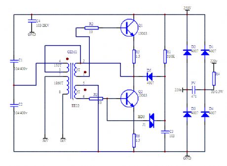 25W electronic neon circuit diagran