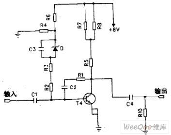 The RF wide band amplifier unit circuit of separated elements