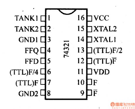 74 Series digital circuit of 74LS321 crystal-controlled oscillator
