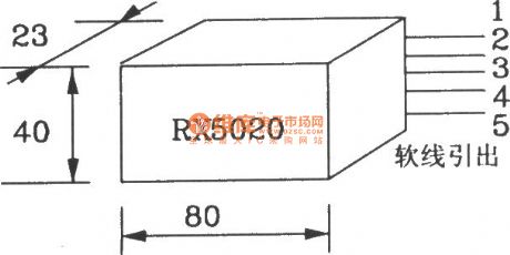 Wireless remote control transmitting and receiving circuit composed of the RX5019/5020