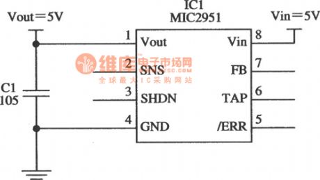 5V Current Limiter Composed Of MIC2951 Circuit