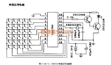LR3709 (video tape recorder) infrared remote control launch circuit