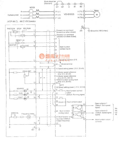 The Anchuan 616G5 frequency converter typical connection circuit