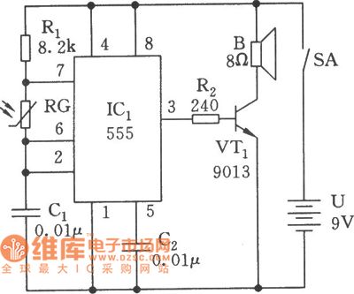 The sound circuit diagram of electronic lark