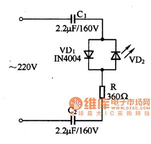 LED mains supply indicating circuit diagram