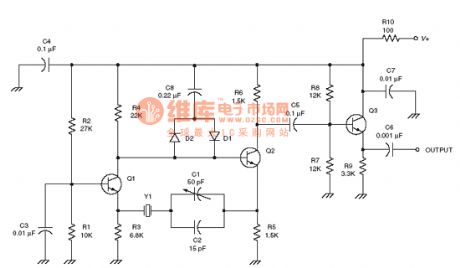 the oscillator circuit of the radio frequency :Improved Butler oscillator RF circuit