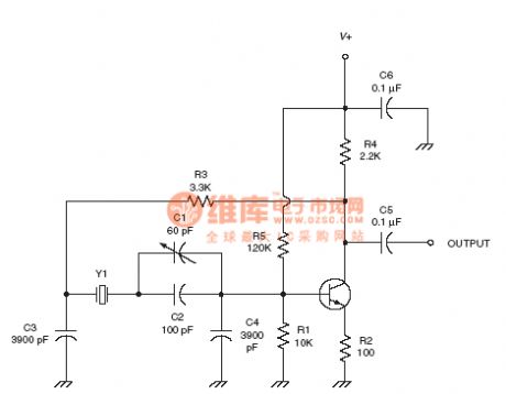 the oscillator circuit of the radio frequency :LP Pierce oscillator RF circuit