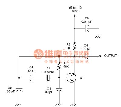 the oscillator circuit of the radio frequency :Pierce oscillator RF circuit