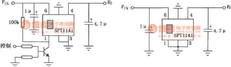 The SPT1141/1151 multi-functional switch controller application circuit