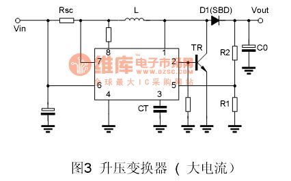 The booster converter (large current) of MC34063 application circuit