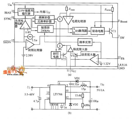 LT1109/LT1109A Internal Equivalent Circuit And Application Circuit