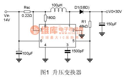 The booster converter of MC34063 application circuit