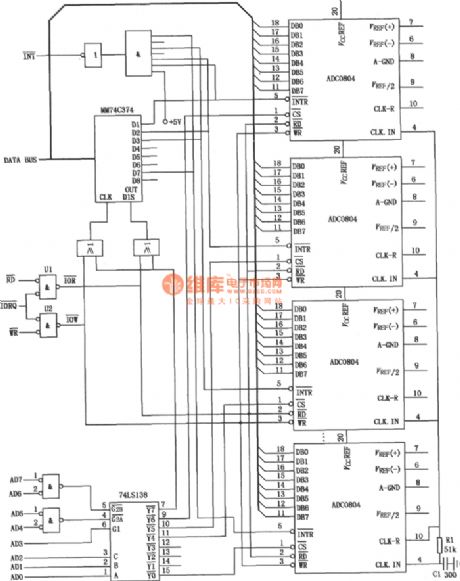 The data collecting system circuit (ADC0840)