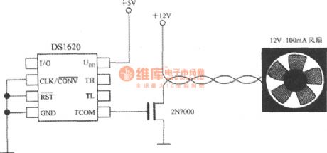 The constant temperature control circuit composed of 3-line serial spot intelligent temperature sensor DS1620