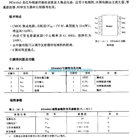 HD44042 (TV) infrared remote control receiving preamplifier circuit