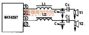 MAX4295, MAX4297 high-efficient Class-D audio amplifier circuit diagram