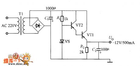 Simple Transistor Regulator Power Circuit