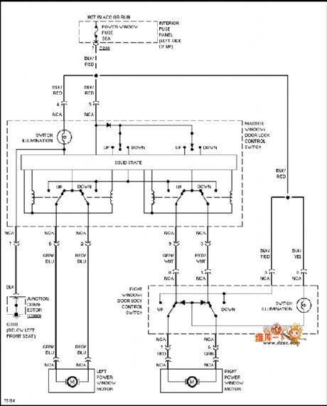 Mazda 96PROBE electric car window circuit