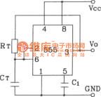 Direct self-excited feedback astable multivibrator circuit composed of 555