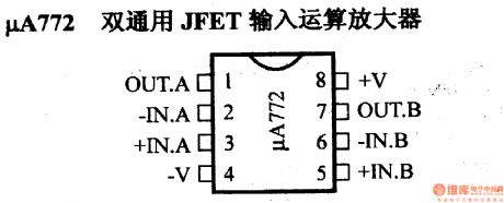 The main features of the amplifier pin signal--μA772 dual general JFET input computing amplifier