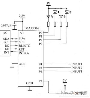 MAX7316 white LED driver circuit diagram