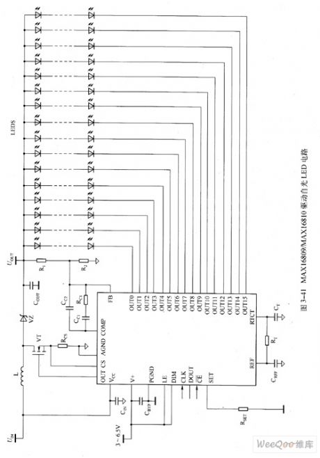 MAX16809/MAX16810 white LED driver circuit diagram
