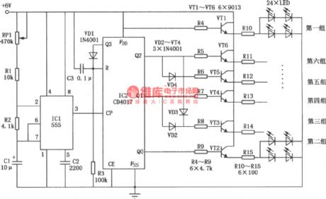 Electronic Signpost Composed of 555,CD4017