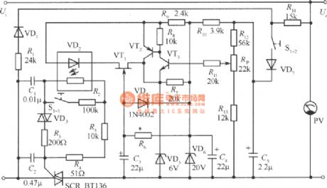 The auto time delay step-down starting regulated power supply circuit