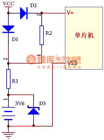 The power failure protection circuit of the single chip system