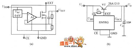 RN5RG Series Voltage Regulator Internal Diagram And Basic Application Circuit
