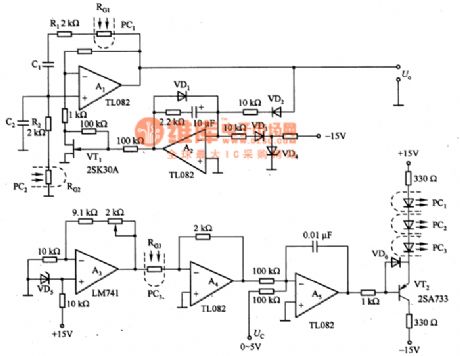 Scanning Oscillating Circuit Composed of TL082