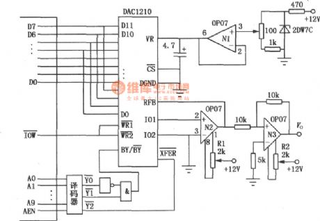 12 bit D／A Commutator with Parallel Ports