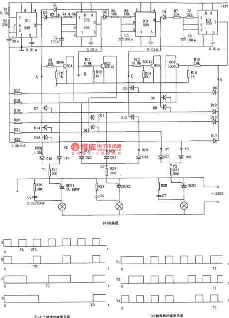 Advertising Decor Lamp Controller Composed of 555