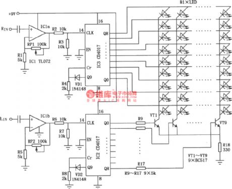 Audio Display Circuit Composed of CD4017