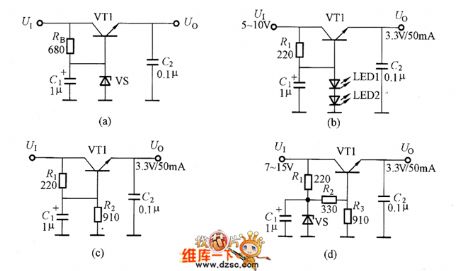 Voltage Regulator Circuit Composed Of Zener Diodes