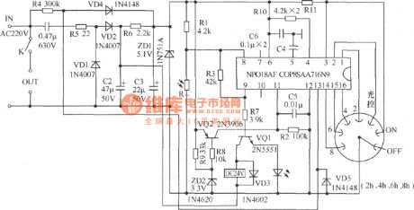 light-controlled timer switch circuit