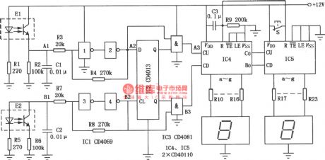 Photo Couple Reversible Counting Display Circuit