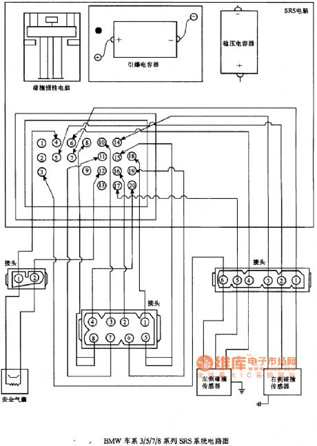BMW 3/5/7/8 series of SRS system circuit diagram 2
