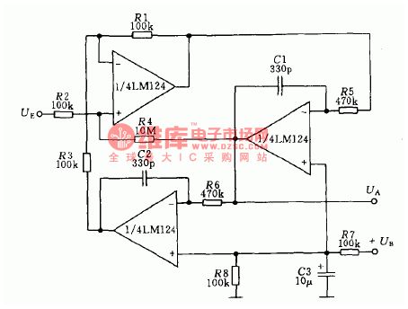 Active Biquadratic Band-pass Filter Circuit