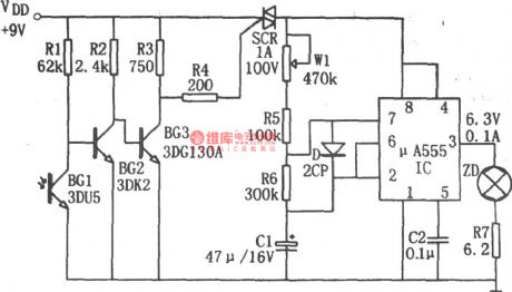 Nighttime Automatic Illumination Circuit Composed of μA555