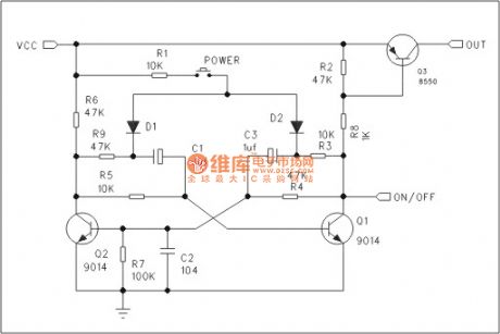 Stable single-button electronic switching circuit