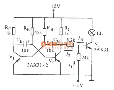 Astable flashing circuit